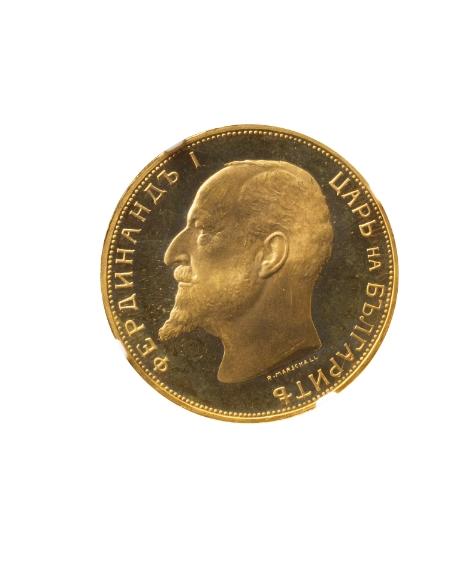 保加利亞斐迪南一世100列弗金幣 - PCGS（PF67）
